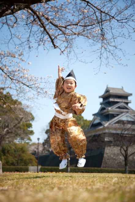 熊本　堤写真館　七五三　ロケーション撮影　熊本城　男の子