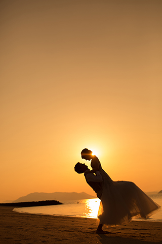 熊本　下通　堤写真館　フォト　ウエディング　結婚式　前撮り　後撮り　ロケーション撮影　海